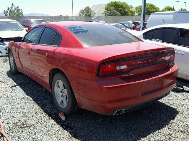 2B3CL3CG9BH518610 - 2011 DODGE CHARGER RED photo 3