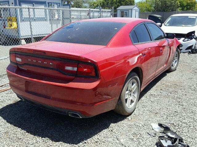 2B3CL3CG9BH518610 - 2011 DODGE CHARGER RED photo 4