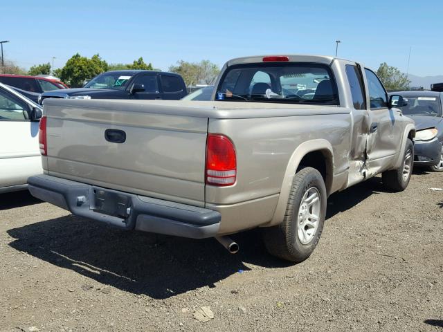 1D7GL12KX4S518725 - 2004 DODGE DAKOTA SXT TAN photo 4