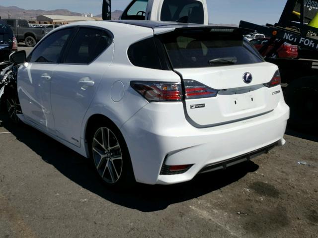 JTHKD5BH7G2255786 - 2016 LEXUS CT 200 WHITE photo 3