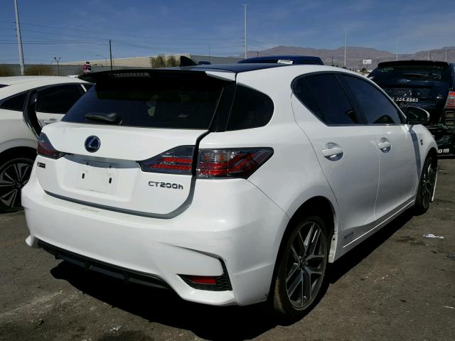 JTHKD5BH7G2255786 - 2016 LEXUS CT 200 WHITE photo 4