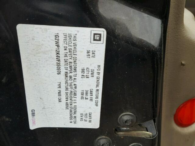 1G2WP12K4VF350976 - 1997 PONTIAC GRAND PRIX BLACK photo 10