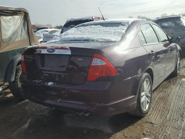 3FAHP0JA3BR243932 - 2011 FORD FUSION SEL BURGUNDY photo 4