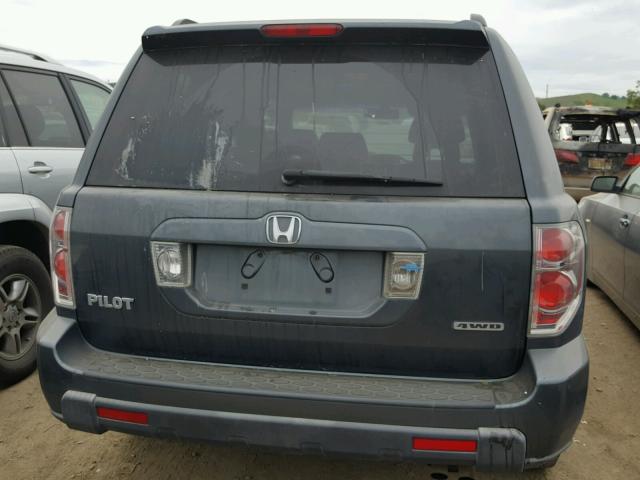 2HKYF18636H554502 - 2006 HONDA PILOT EX BLUE photo 9