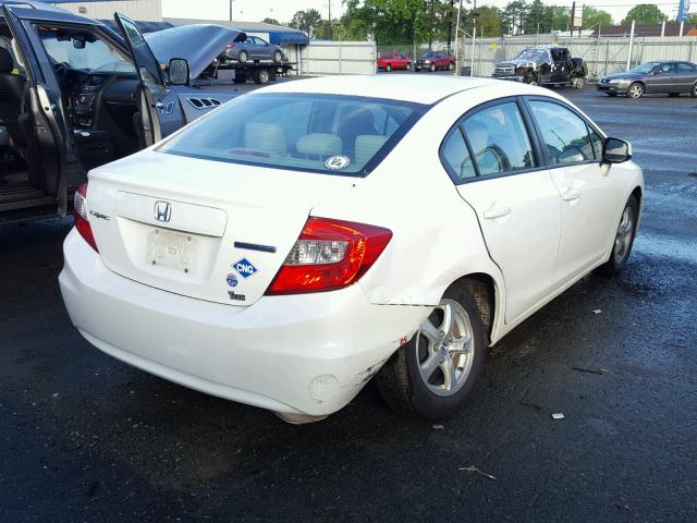 19XFB5F54CE002186 - 2012 HONDA CIVIC NATU WHITE photo 4