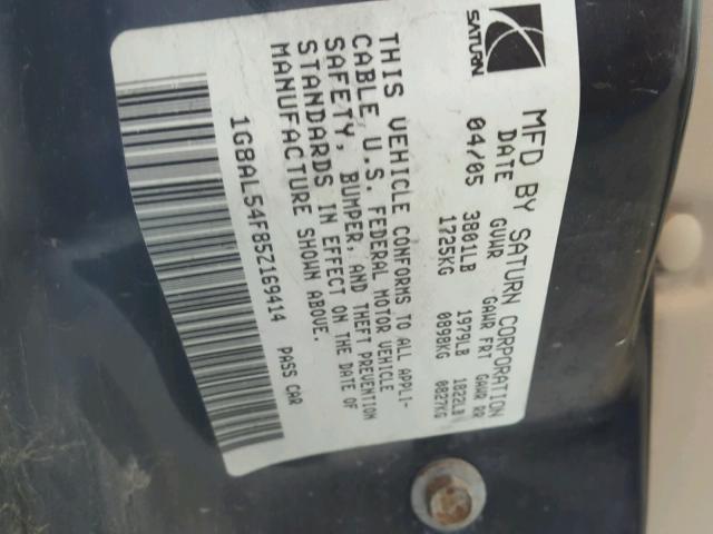 1G8AL54F85Z169414 - 2005 SATURN ION LEVEL ოქროსფერი ფოტო 10