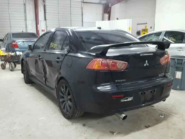 JA3AU86U08U002609 - 2008 MITSUBISHI LANCER GTS BLACK photo 3