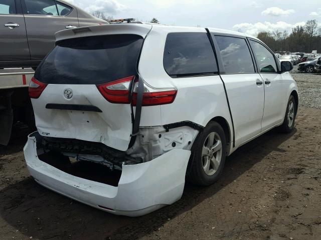 5TDZK3DC0FS667356 - 2015 TOYOTA SIENNA BAS WHITE photo 4