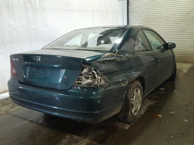 1HGEM22521L092826 - 2001 HONDA CIVIC LX GREEN photo 4