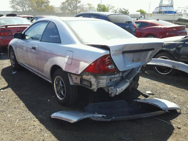 1HGEM21232L068821 - 2002 HONDA CIVIC DX SILVER photo 3