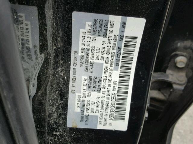 JM3TB38V080163579 - 2008 MAZDA CX-9 BLACK photo 10