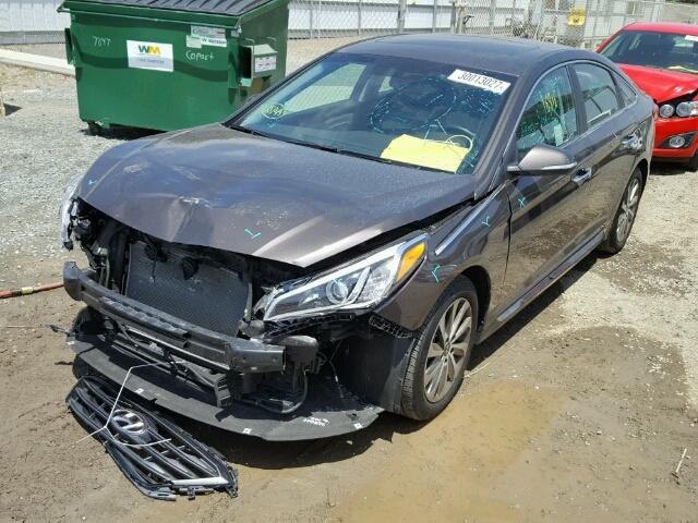 5NPE34AF8HH479256 - 2017 HYUNDAI SONATA SPO BROWN photo 2