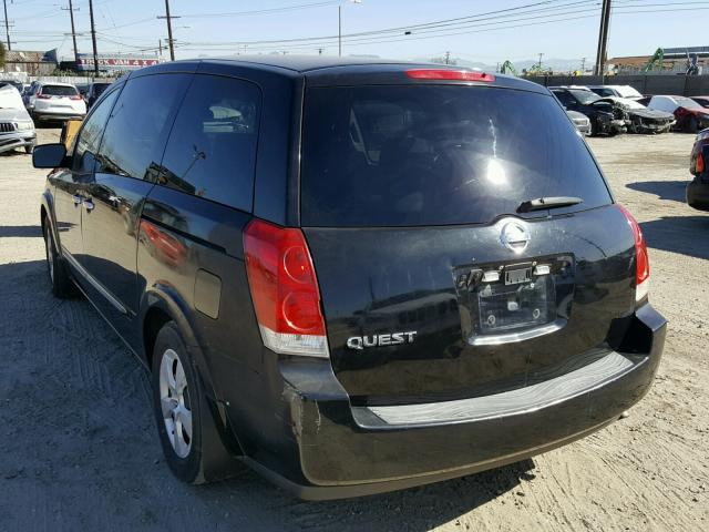 5N1BV28U27N137799 - 2007 NISSAN QUEST S BLACK photo 3