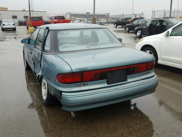 1MELM50UXPA631200 - 1993 MERCURY SABLE GS TEAL photo 3