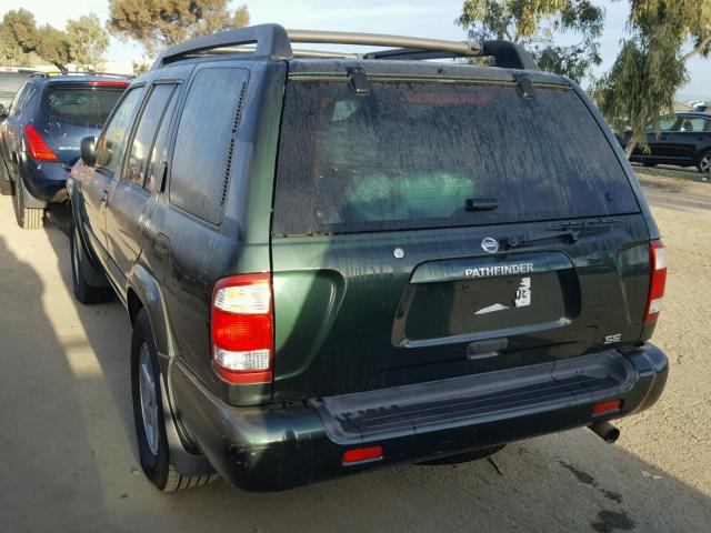 JN8DR09X42W658836 - 2002 NISSAN PATHFINDER GREEN photo 3