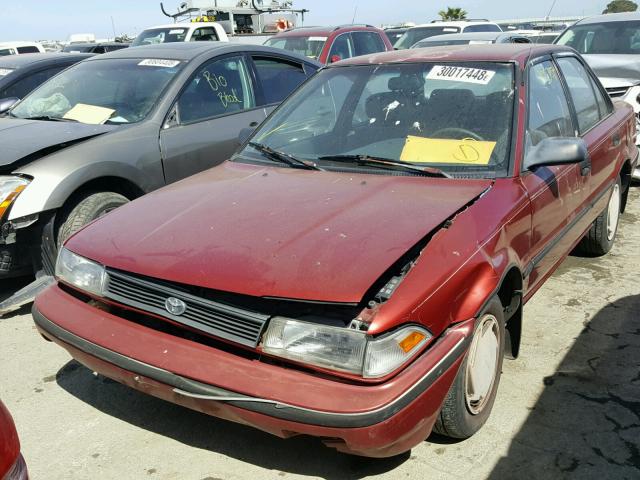 JT2AE94A6M3448642 - 1991 TOYOTA COROLLA DL RED photo 2