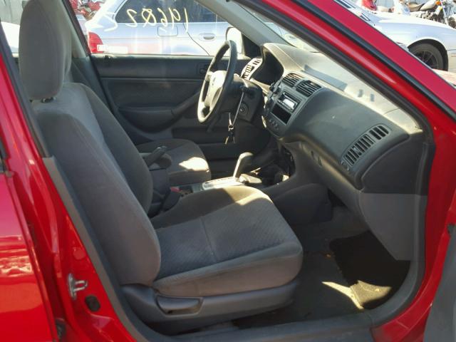 1HGES16305L014530 - 2005 HONDA CIVIC DX V RED photo 5