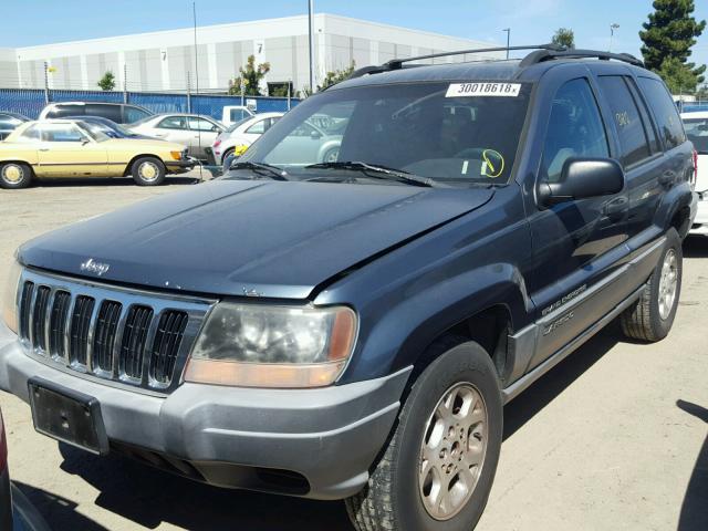 1J4GX48S41C544552 - 2001 JEEP GRAND CHER BLUE photo 2