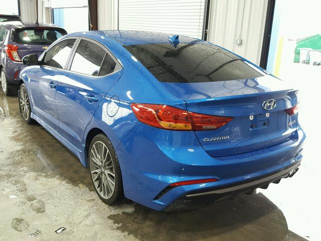 KMHD04LB8HU338610 - 2017 HYUNDAI ELANTRA SP BLUE photo 3