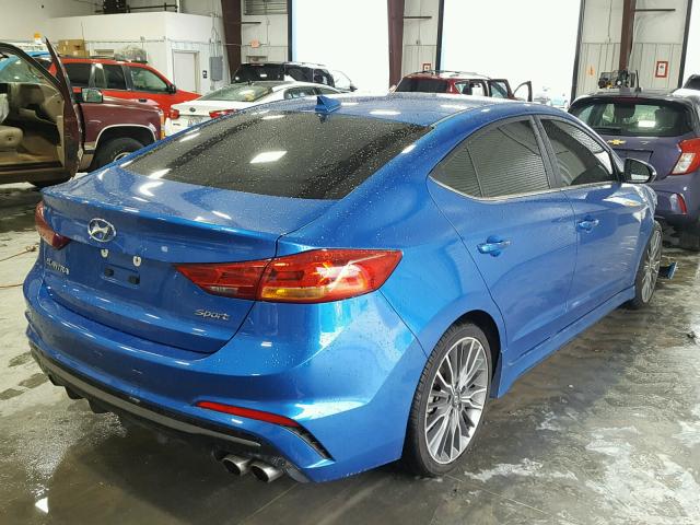 KMHD04LB8HU338610 - 2017 HYUNDAI ELANTRA SP BLUE photo 4