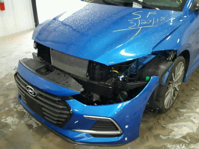 KMHD04LB8HU338610 - 2017 HYUNDAI ELANTRA SP BLUE photo 9