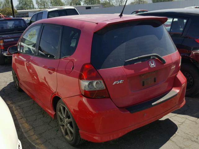 JHMGD386X7S016555 - 2007 HONDA FIT S RED photo 3