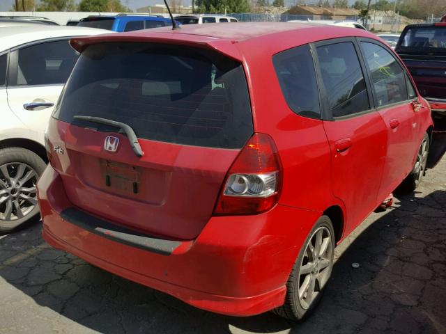 JHMGD386X7S016555 - 2007 HONDA FIT S RED photo 4