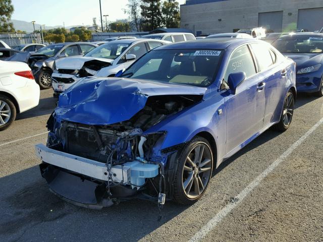 JTHBF5C25D5192315 - 2013 LEXUS IS 250 BLUE photo 2