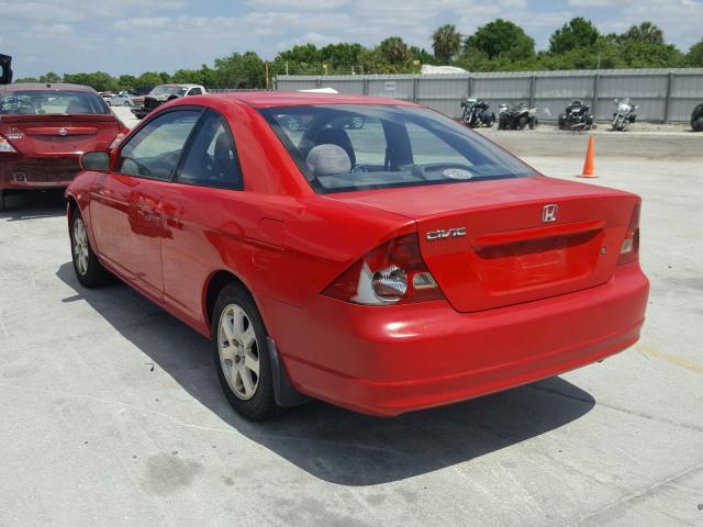 1HGEM21963L044608 - 2003 HONDA CIVIC EX RED photo 3