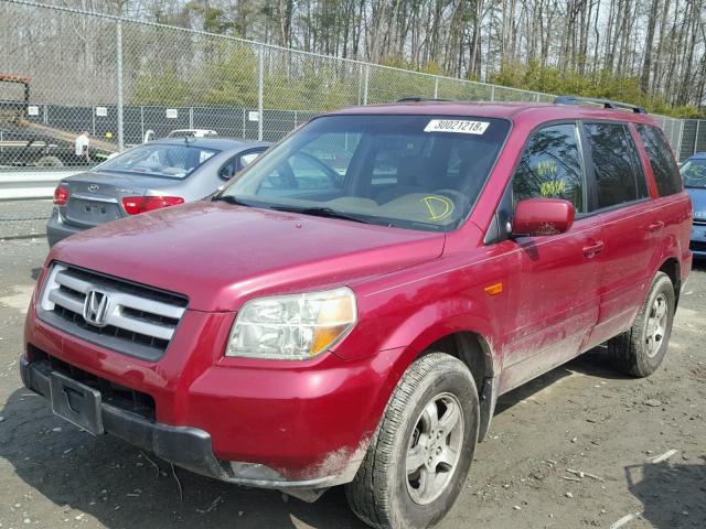 5FNYF18426B000879 - 2006 HONDA PILOT EX BURGUNDY photo 2