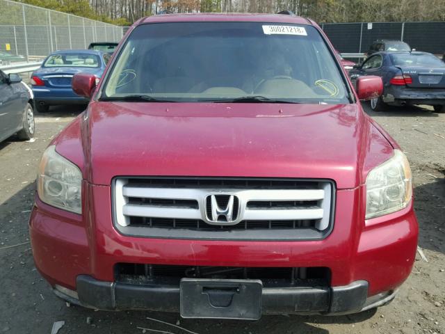 5FNYF18426B000879 - 2006 HONDA PILOT EX BURGUNDY photo 9