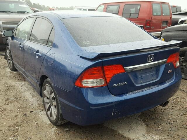 2HGFA55539H700629 - 2009 HONDA CIVIC SI BLUE photo 3