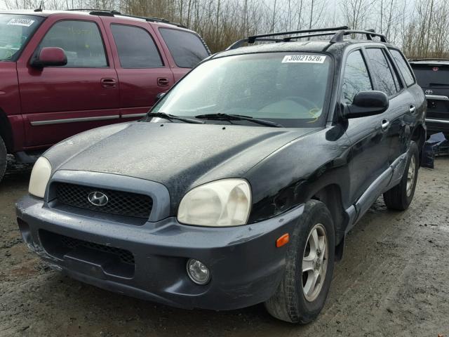 KM8SC73D32U212504 - 2002 HYUNDAI SANTA FE G BLACK photo 2