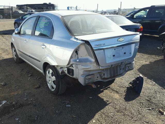 KL1TG5DE9BB244692 - 2011 CHEVROLET AVEO LT SILVER photo 3