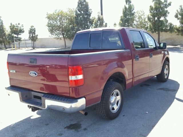 1FTPW12585KE76908 - 2005 FORD F150 SUPER BURGUNDY photo 4