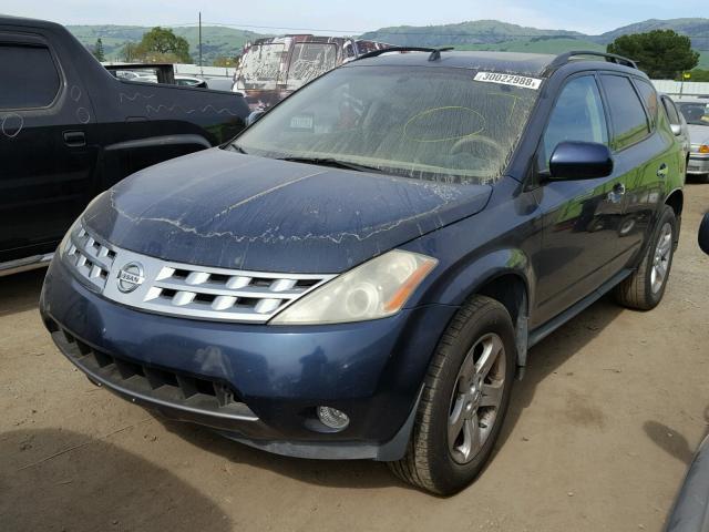 JN8AZ08T63W100893 - 2003 NISSAN MURANO SL BLUE photo 2