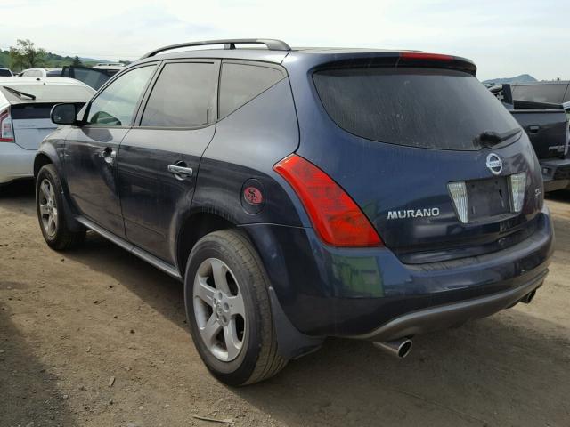 JN8AZ08T63W100893 - 2003 NISSAN MURANO SL BLUE photo 3