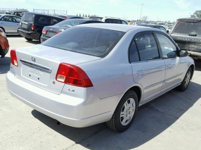 1HGES156X2L051172 - 2002 HONDA CIVIC LX GRAY photo 4