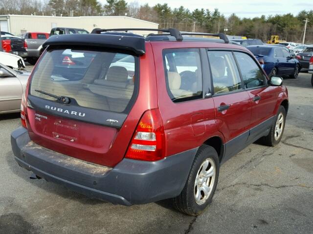 JF1SG636X4H703609 - 2004 SUBARU FORESTER 2 RED photo 4