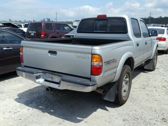 5TEGN92N32Z046101 - 2002 TOYOTA TACOMA DOU SILVER photo 4