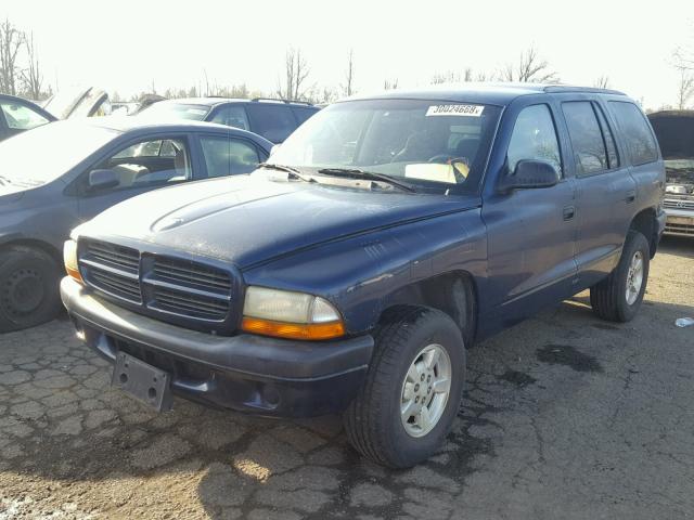 1B4HS28N81F626609 - 2001 DODGE DURANGO BLUE photo 2