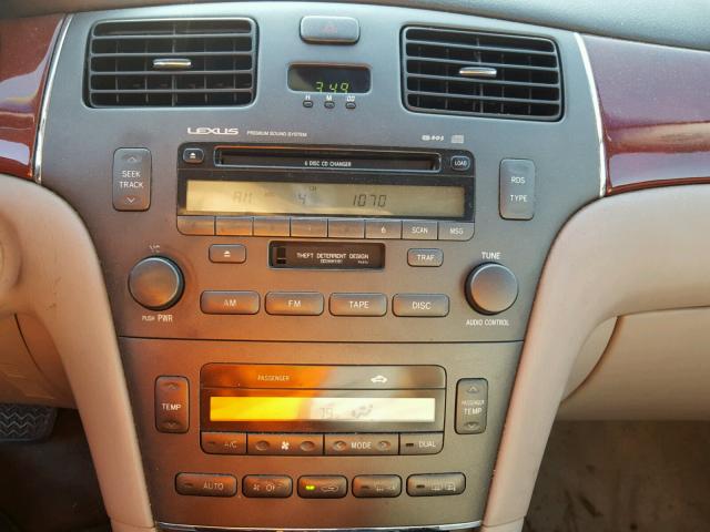 JTHBF30G220059154 - 2002 LEXUS ES 300 GRAY photo 9