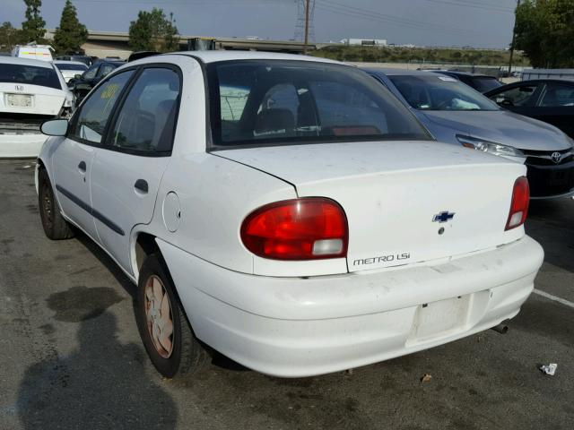 2C1MR5228X6710412 - 1999 CHEVROLET METRO LSI WHITE photo 3