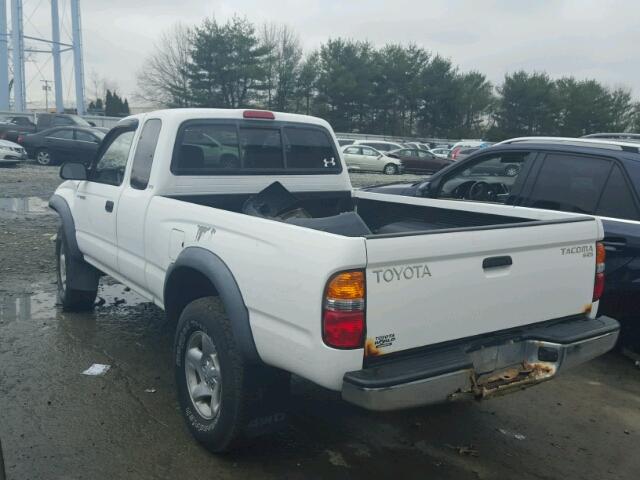 5TEWM72N02Z111618 - 2002 TOYOTA TACOMA XTR WHITE photo 3