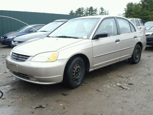 1HGES15521L058364 - 2001 HONDA CIVIC LX GOLD photo 2