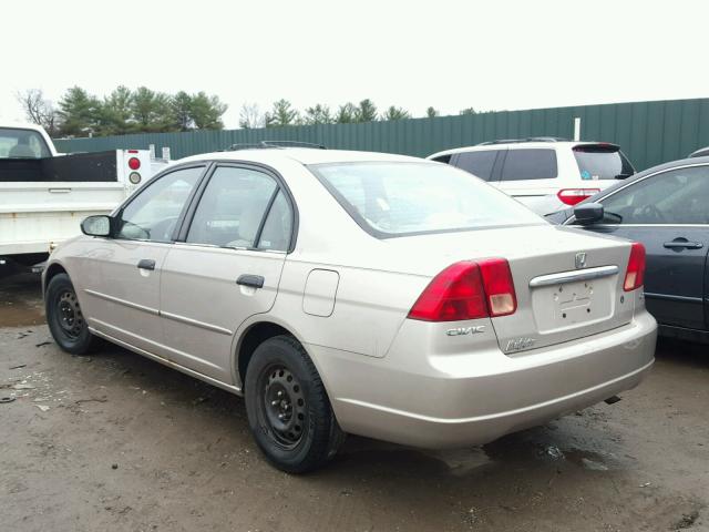 1HGES15521L058364 - 2001 HONDA CIVIC LX GOLD photo 3