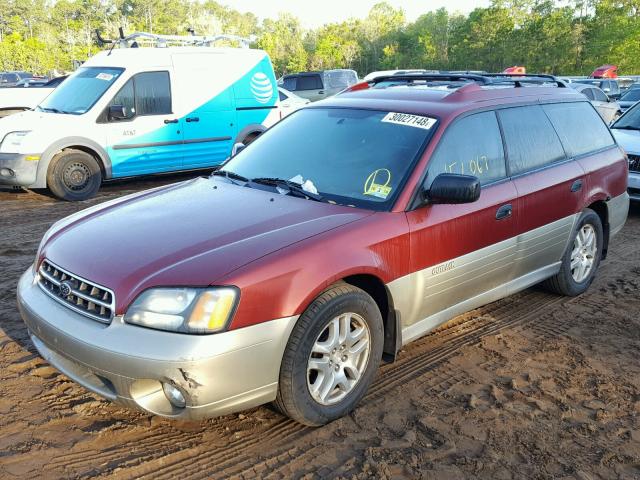 4S3BH675027650110 - 2002 SUBARU LEGACY OUT BURGUNDY photo 2