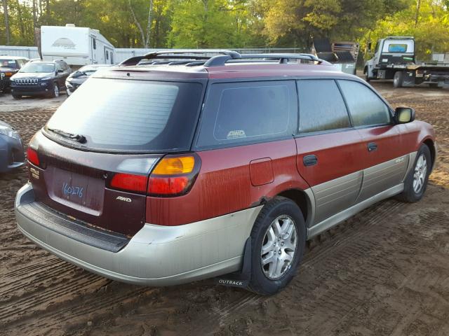 4S3BH675027650110 - 2002 SUBARU LEGACY OUT BURGUNDY photo 4