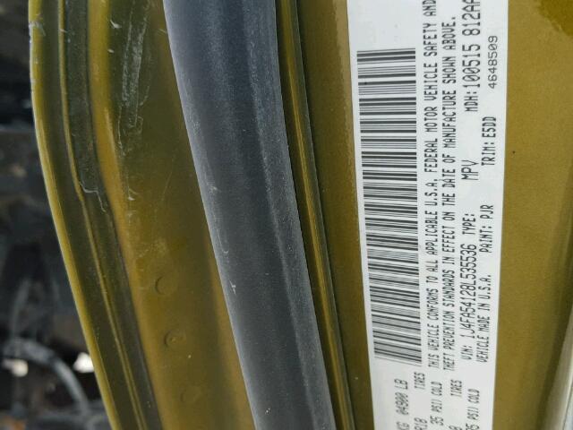 1J4FA54128L535536 - 2008 JEEP WRANGLER S მწვანე ფოტო 10