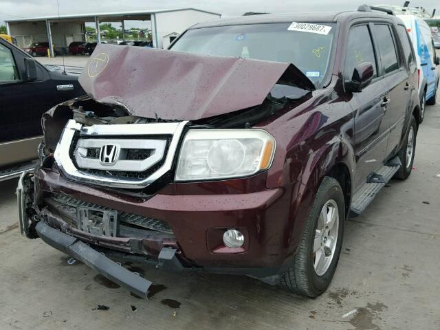 5FNYF3H48BB054340 - 2011 HONDA PILOT EX BURGUNDY photo 2